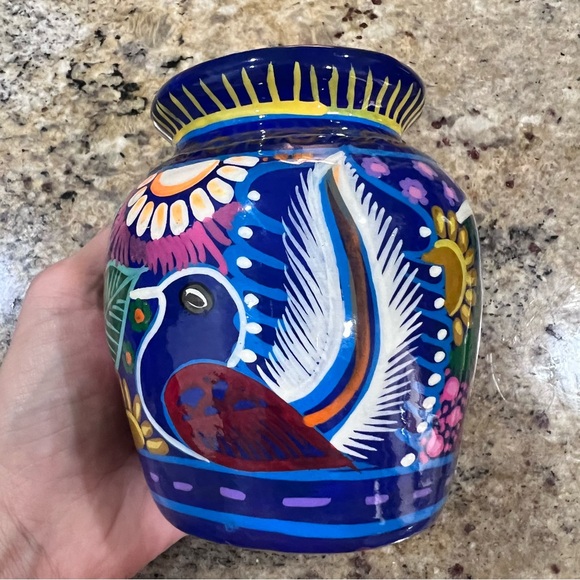 Neon Vintage Handmade Hand Painted Vase from Mexico - Picture 4 of 9
